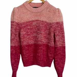 Banana Republic Merino Alpaca Wool Blend color block pink sweater